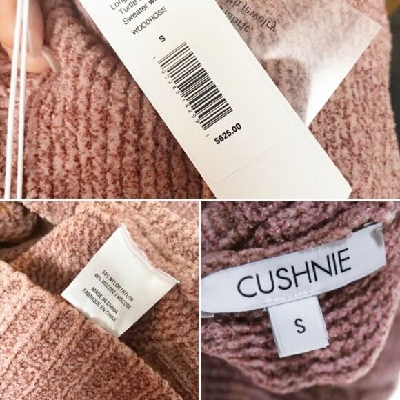 Cushnie sweater NWT Mock Turtle Neck Sweater Woodrose Pink S new - Picture 13 of 14